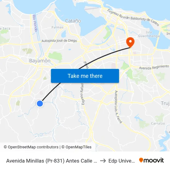 Avenida Minillas (Pr-831) Antes Calle Damaso to Edp University map