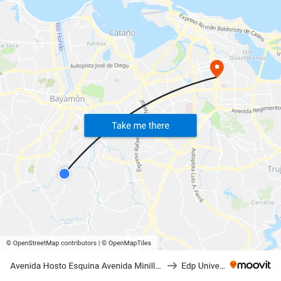 Avenida Hosto Esquina Avenida Minillas (Pr-831) to Edp University map