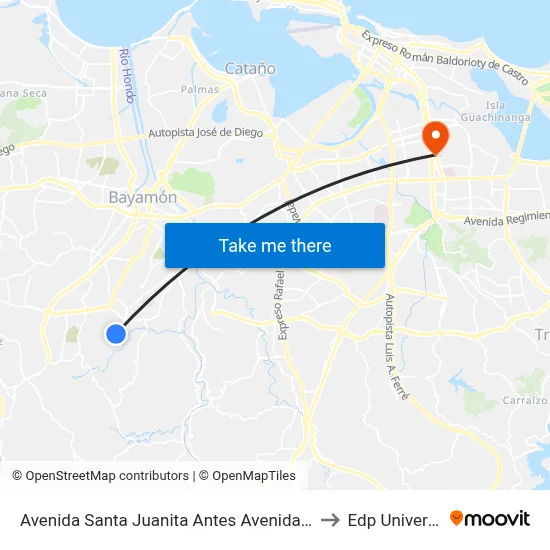 Avenida Santa Juanita Antes Avenida Hosto to Edp University map