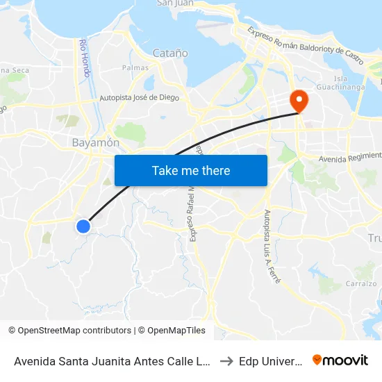 Avenida Santa Juanita Antes Calle Laredo to Edp University map