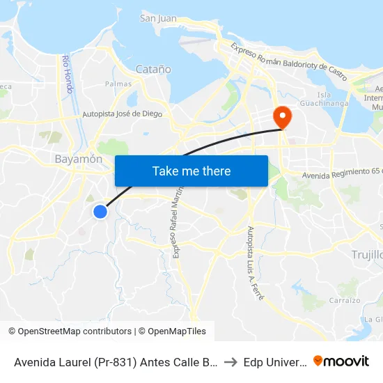 Avenida Laurel (Pr-831) Antes Calle Bellisima to Edp University map