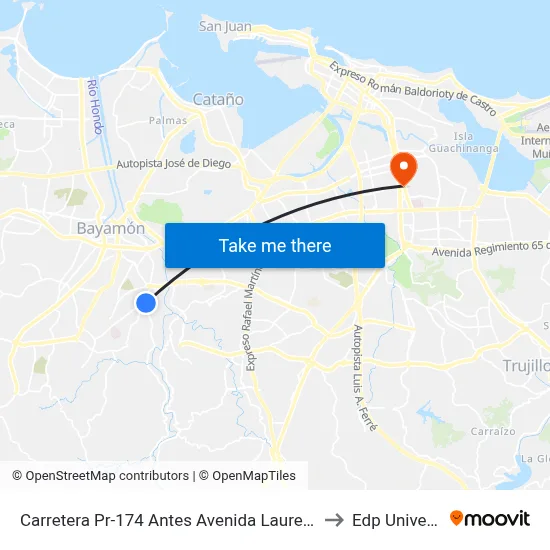 Carretera  Pr-174 Antes Avenida Laurel (Pr-831) to Edp University map