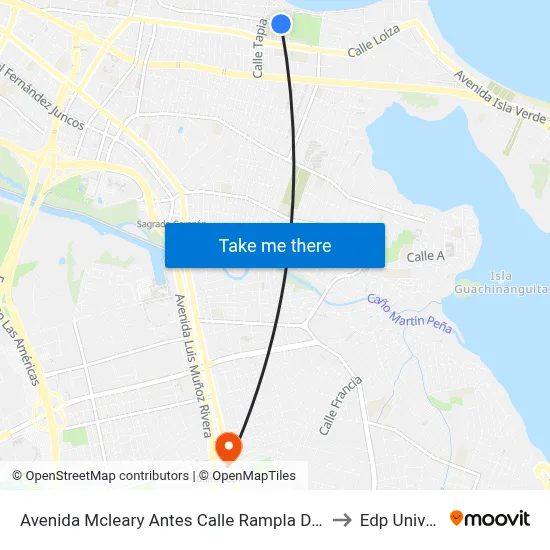 Avenida Mcleary Antes Calle Rampla Del Admirantes to Edp University map