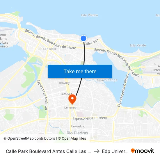 Calle Park Boulevard Antes Calle Las America to Edp University map