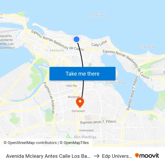 Avenida Mcleary Antes Calle Los Baños to Edp University map