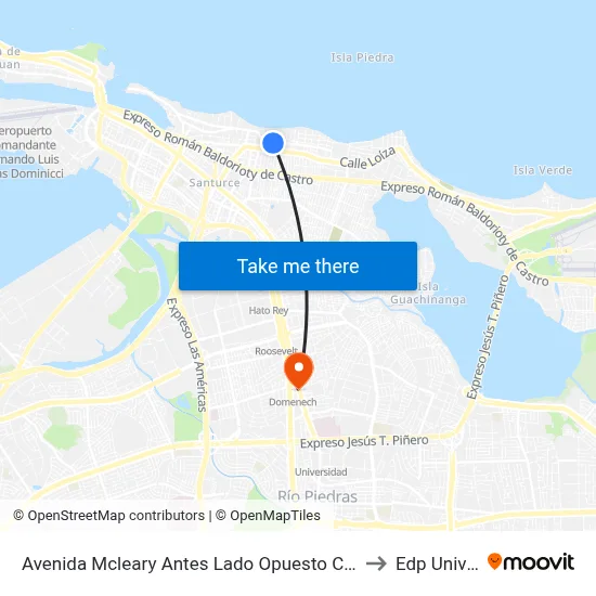 Avenida Mcleary Antes Lado Opuesto Calle Carrion Court to Edp University map