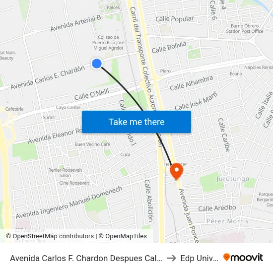 Avenida Carlos F. Chardon Despues Calle Arterial Hosto to Edp University map