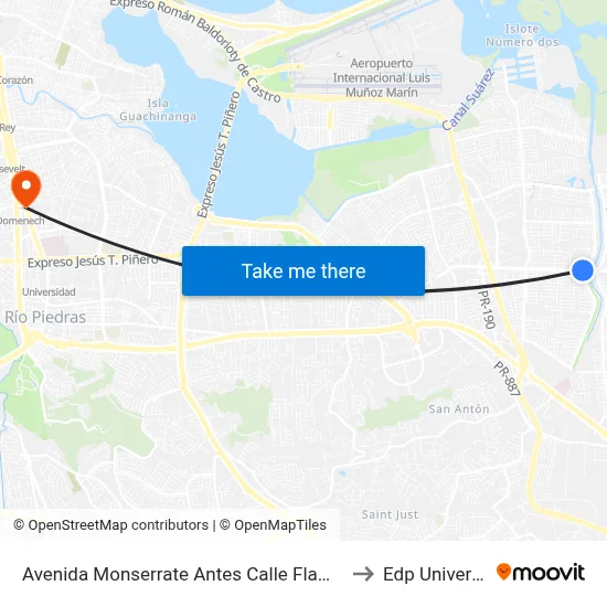 Avenida Monserrate Antes Calle Flamboyan to Edp University map