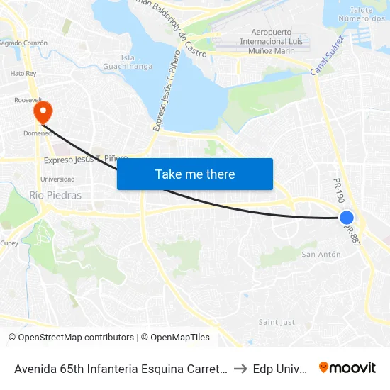 Avenida 65th Infanteria Esquina Carretera Pr-8887 to Edp University map