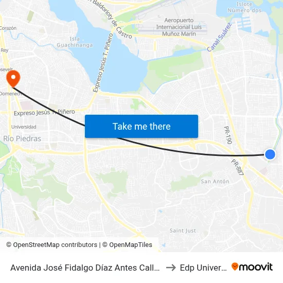 Avenida José Fidalgo Díaz Antes Calle Vía 45 to Edp University map