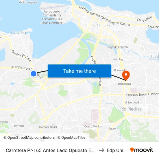 Carretera Pr-165 Antes Lado Opuesto Expreso Jose De Diego to Edp University map