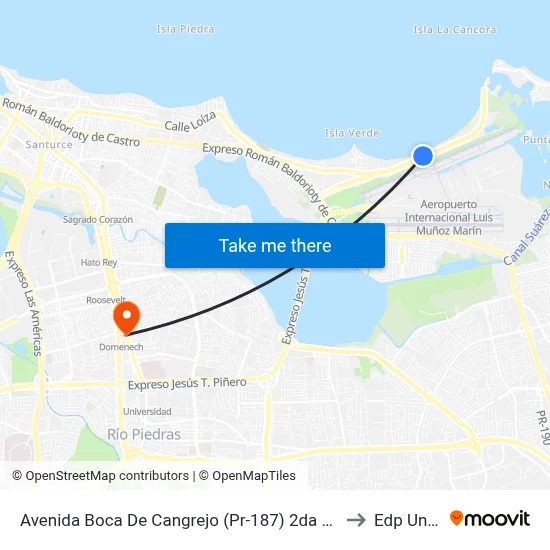 Avenida Boca De Cangrejo (Pr-187) 2da Entrada Balneario Carolina to Edp University map