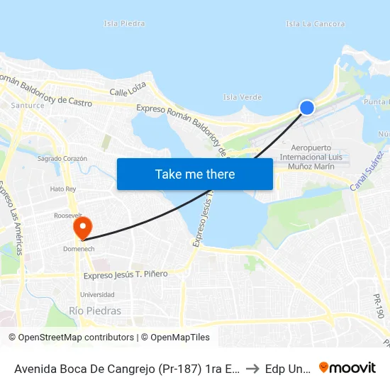 Avenida Boca De Cangrejo (Pr-187) 1ra Entrada Balneario Carolina to Edp University map