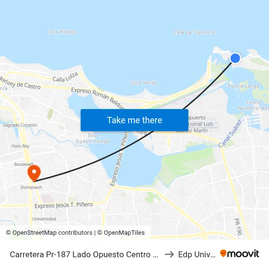 Carretera Pr-187 Lado Opuesto Centro Comunal Piñones to Edp University map