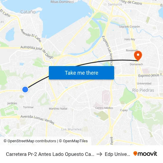 Carretera Pr-2 Antes Lado Opuesto Calle Robles to Edp University map