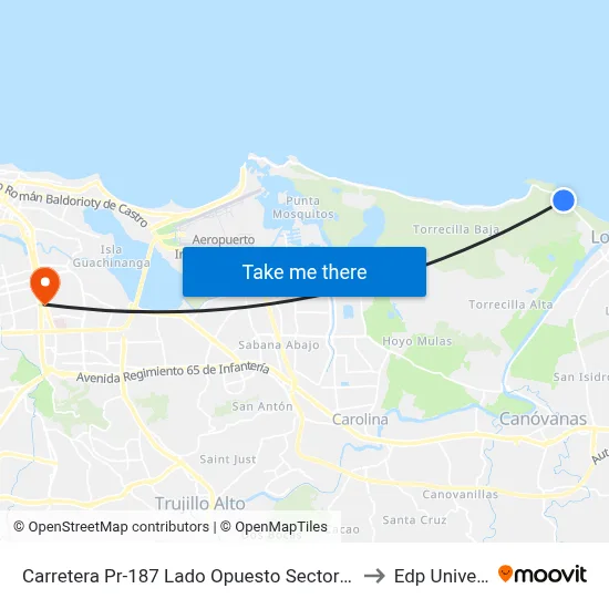 Carretera Pr-187 Lado Opuesto Sector Los Frailes to Edp University map