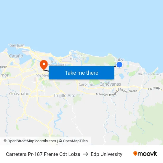 Carretera Pr-187 Frente Cdt Loiza to Edp University map