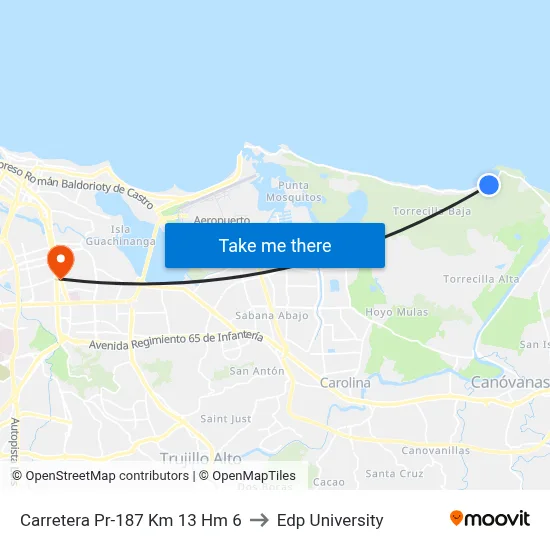 Carretera Pr-187 Km 13 Hm 6 to Edp University map