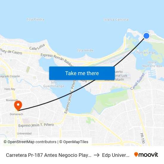 Carretera Pr-187 Antes Negocio Playa 79 to Edp University map