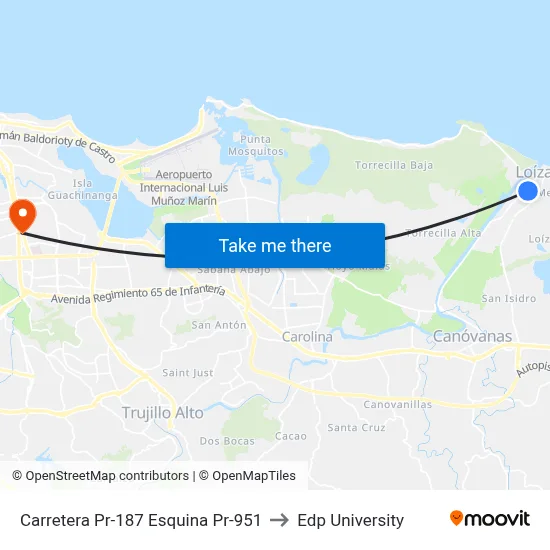 Carretera Pr-187 Esquina Pr-951 to Edp University map