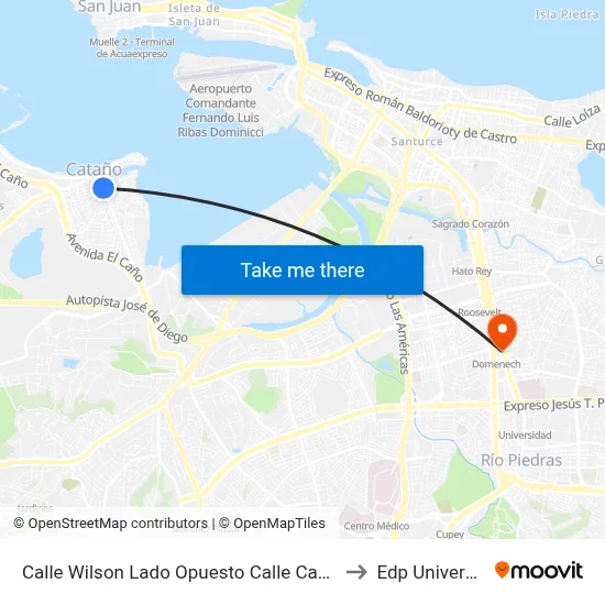 Calle Wilson Lado Opuesto Calle Caparra to Edp University map