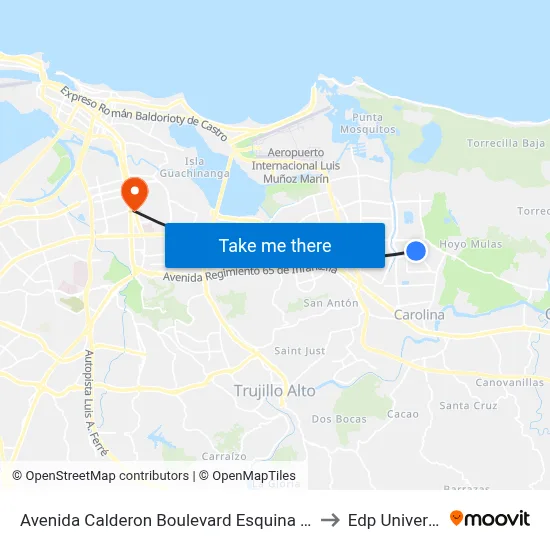 Avenida Calderon Boulevard Esquina Calle 1 to Edp University map