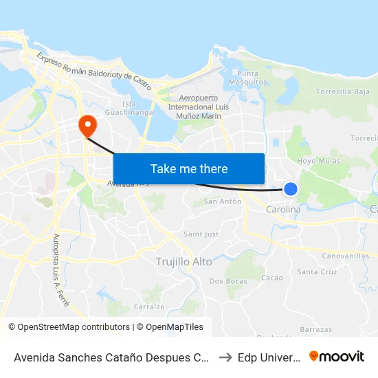 Avenida Sanches Cataño Despues Calle 31 to Edp University map