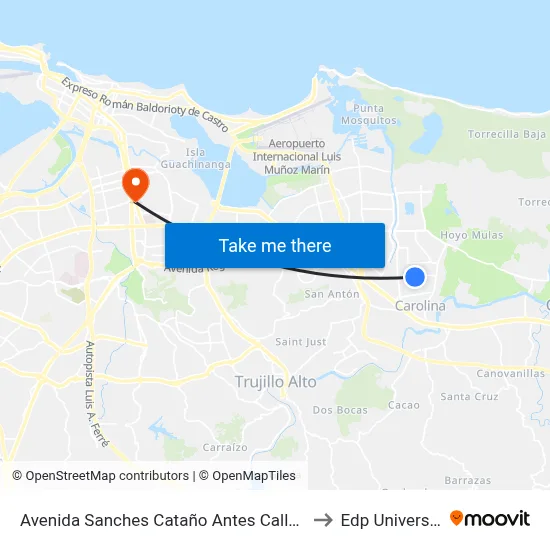 Avenida Sanches Cataño Antes Calle 23 to Edp University map