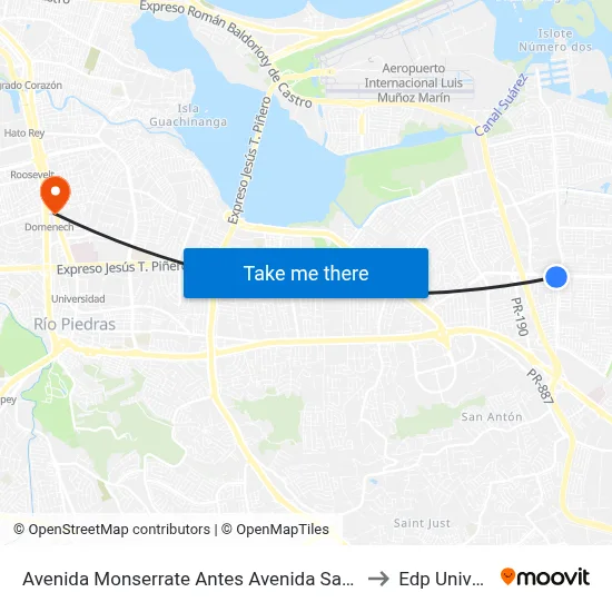 Avenida Monserrate Antes Avenida Sanches Osorio to Edp University map