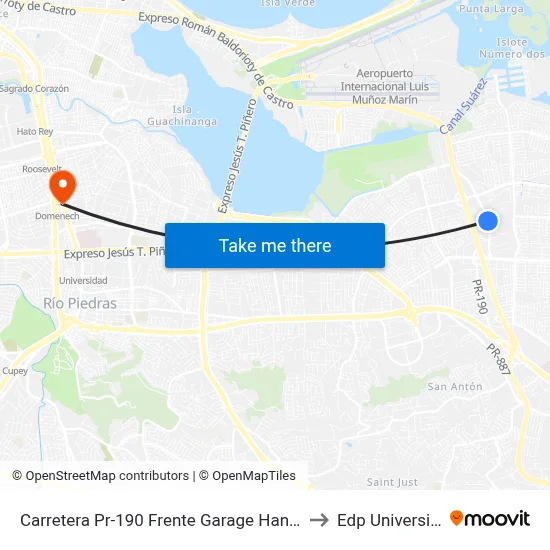 Carretera Pr-190 Frente Garage Hance to Edp University map