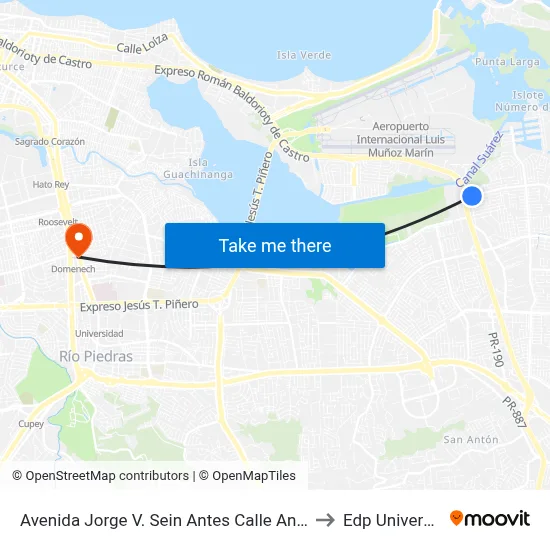 Avenida Jorge V. Sein  Antes Calle Andora to Edp University map