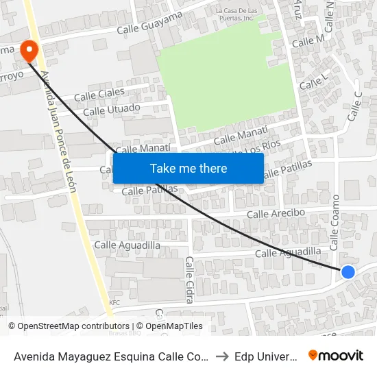 Avenida Mayaguez  Esquina Calle Coamo to Edp University map