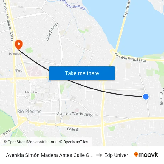 Avenida Simón Madera Antes Calle Granados to Edp University map