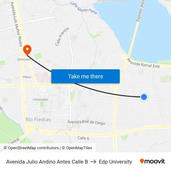 Avenida Julio Andino Antes Calle B to Edp University map