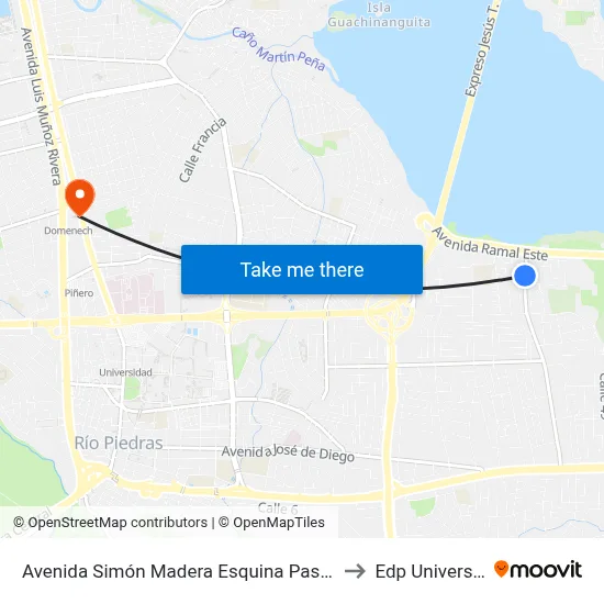 Avenida Simón Madera Esquina Paseo 4 to Edp University map