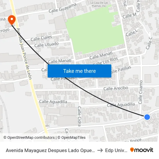 Avenida Mayaguez Despues Lado Opuesto Calle Coamo to Edp University map