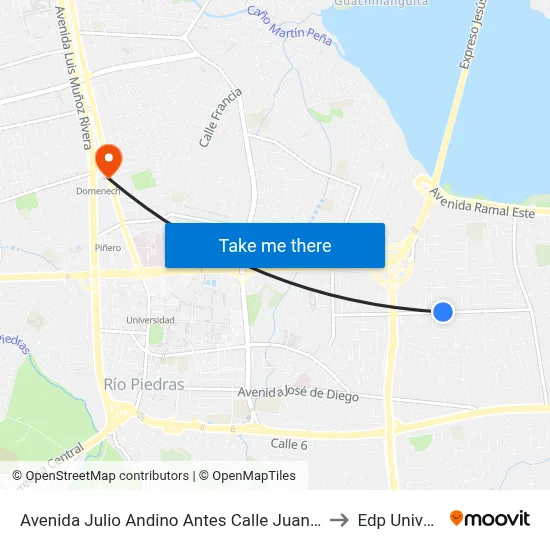 Avenida Julio Andino Antes Calle Juan Peña Reyes to Edp University map