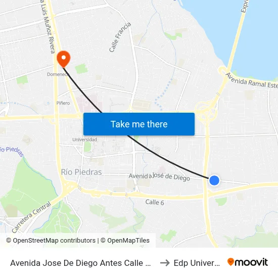 Avenida Jose De Diego Antes Calle Millan to Edp University map