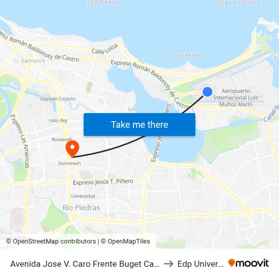 Avenida Jose V. Caro Frente Buget Car Rental to Edp University map