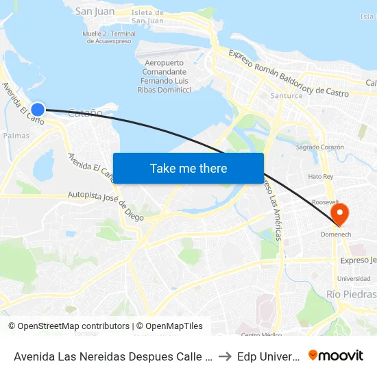 Avenida Las Nereidas Despues Calle Oeste to Edp University map