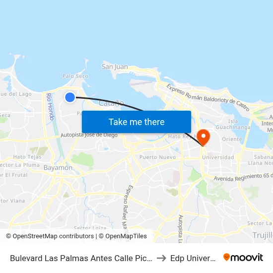Bulevard Las Palmas Antes Calle Picaflor to Edp University map