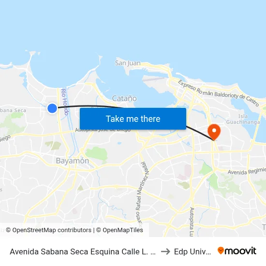 Avenida Sabana Seca Esquina Calle L. M. Gottschalk to Edp University map