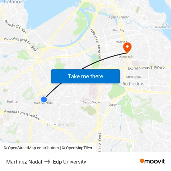 Martínez Nadal to Edp University map