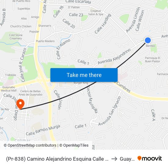 (Pr-838) Camino Alejandrino Esquina Calle Lcdo R. Rodriguez Apolo to Guaynabo map