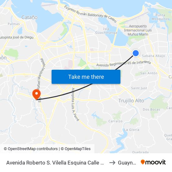 Avenida Roberto S. Vilella Esquina Calle Costanera to Guaynabo map