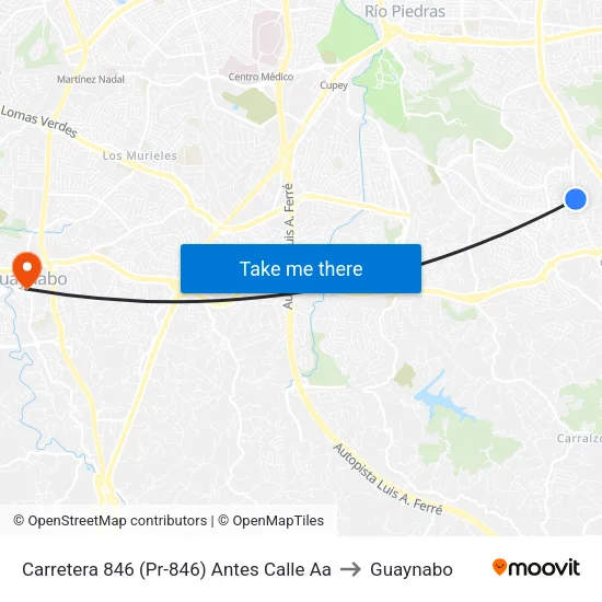Carretera 846 (Pr-846) Antes Calle Aa to Guaynabo map