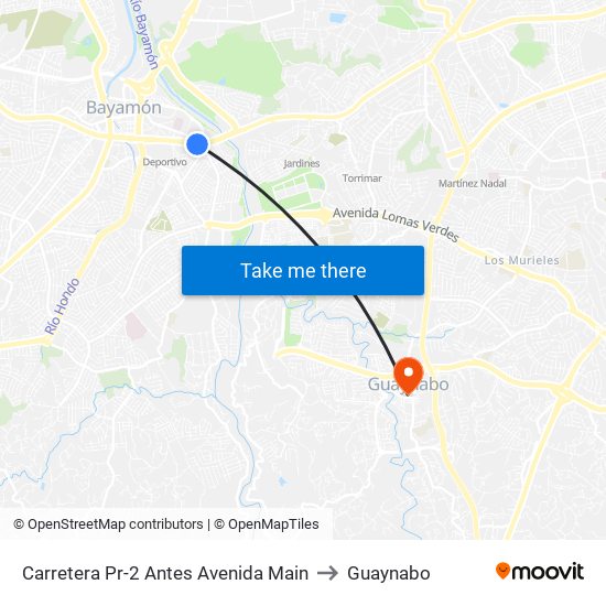 Carretera Pr-2 Antes Avenida Main to Guaynabo map