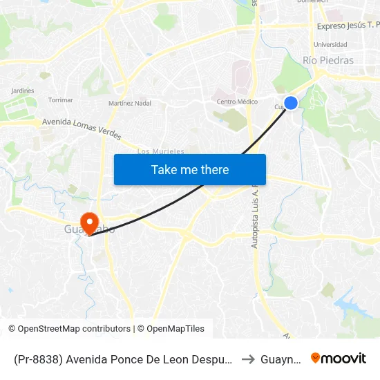 (Pr-8838) Avenida Ponce De Leon Despues Pr-176 to Guaynabo map