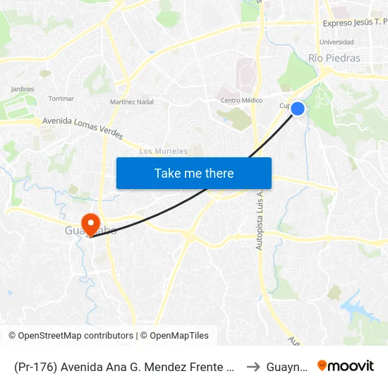 (Pr-176) Avenida Ana G. Mendez Frente A La Umet to Guaynabo map