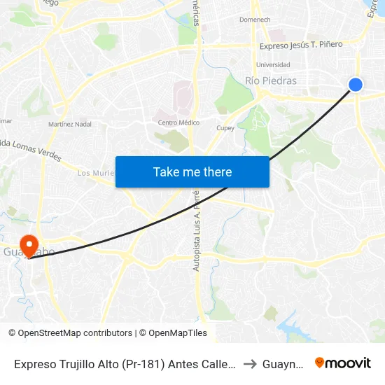 Expreso Trujillo Alto (Pr-181) Antes Calle Laredo to Guaynabo map